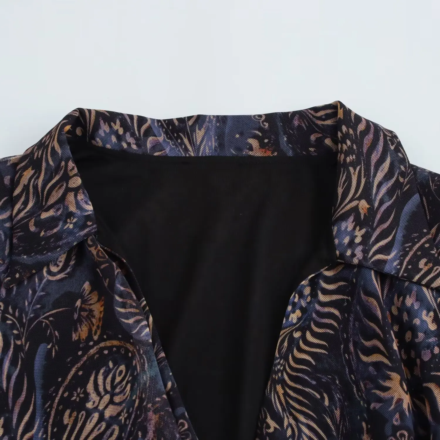 TRAFZA женская зимняя новая модная винтажная тюлевая рубашка с длинными рукавами и