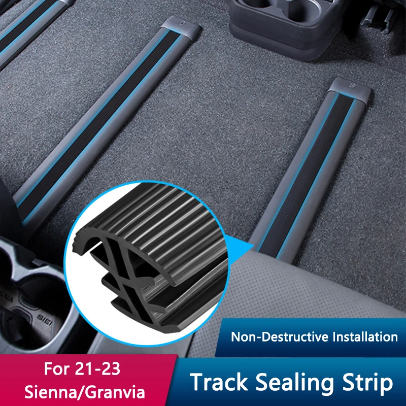 

QHCP Car Track Adhesive Sealing Strip Waterproof Slide Weatherstrip Dustproof Auto Accessory For Toyota 2021-2023 Sienna/Granvia