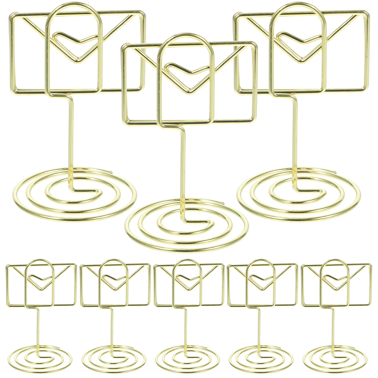 

20 Pcs Menu Shelf Wedding Table Numbers Holder Business Card Steel Wire Picture Holders Tables Office Labels