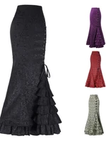 womens skirts 2022 spring new fashion hot sale sexy fishtail waist belt jacquard long skirt