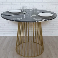 stainless steel brass gold mable top round table cafe table for event wedding for dining room furniture