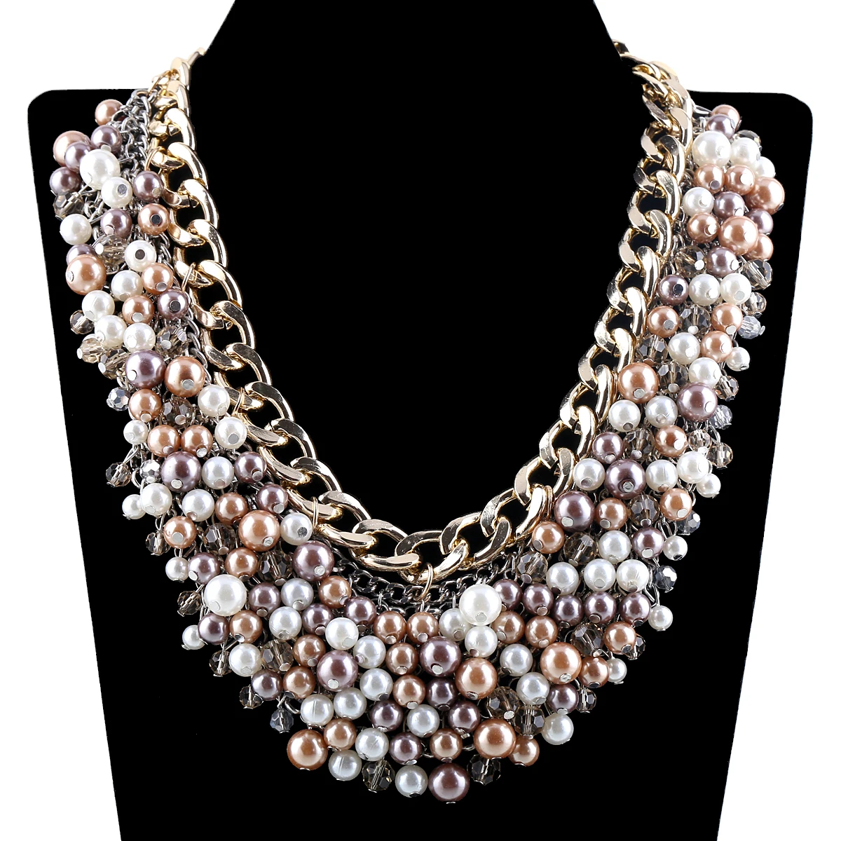 

New Arrivals Imitation Pearls Necklace for Women Handmade Strands Crystal Beaded Chokers Collar Necklace Jewelry Lady Accessory