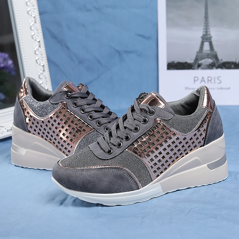 Brand Women Light Weight Toning Shoes Increase Breathable Walking Sneakes Anti Slip Ladies Gym Sneakers Platform Females Shoes