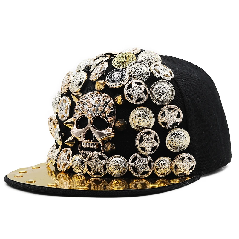 Adult Hip Hop PUNK Rock Full Spike Studs Rivets Snapback Women Caps Men boy Cool Flat Peaked Baseball Hats |