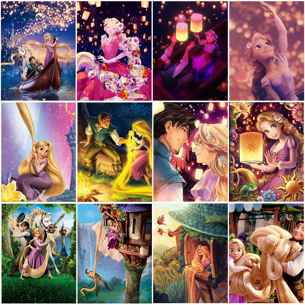 

Алмазная живопись Disney парик, Принцесса Рапунцель, Набор для вышивки крестиком, полноразмерная Мозаика из аниме, подарок для домашнего декор...