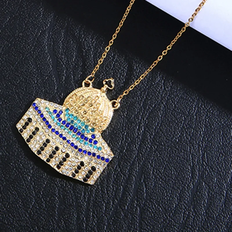 Новое модное и изысканное ожерелье с подвеской в стиле шарфа мечети со стразами