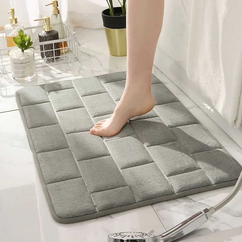 

Inyahome Home Bathroom Mat Non-slip Carpets Absorbent Lavatory Bedroom Floor Toilet Memory Foam Washable Rug Bathroom Decor Mat