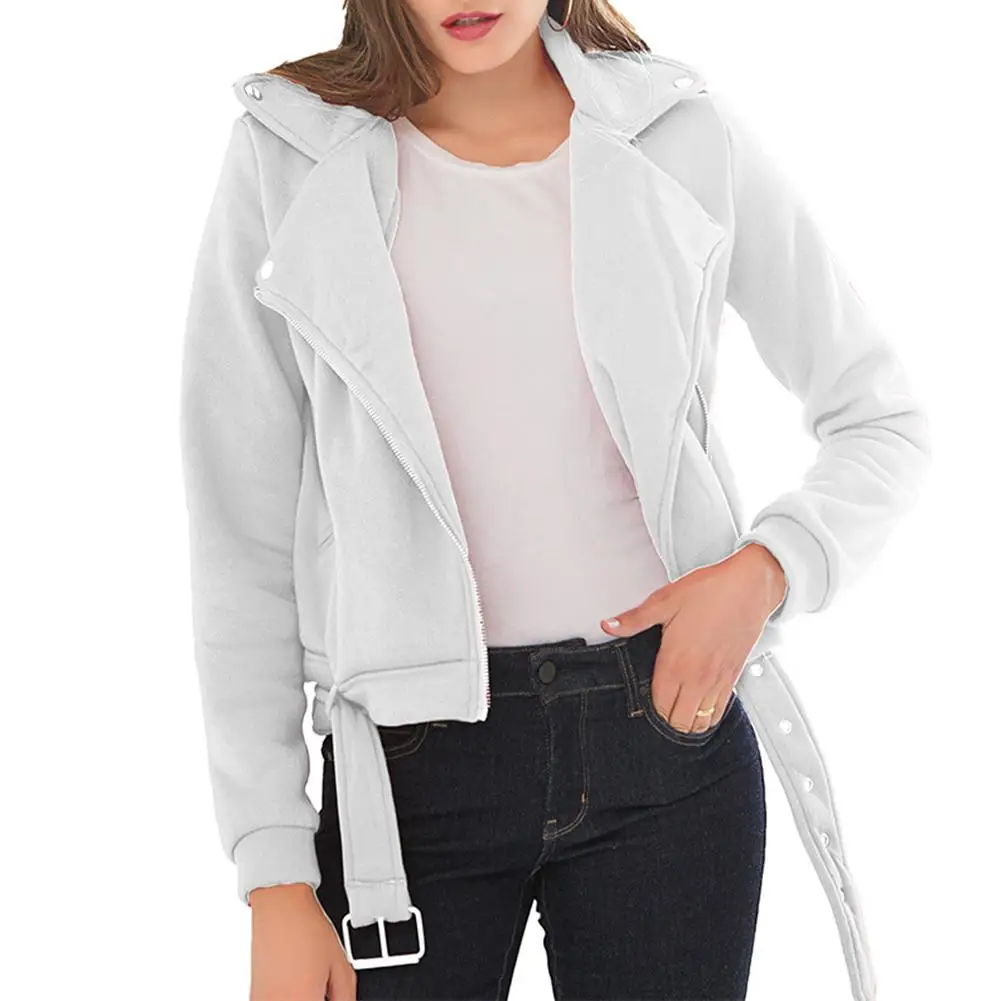 

Women Personality Lapel Sweatshirts Comfort Soft Long Sleeve Irregular Zipper Motorcycle Jackets Daily Leisure Coat Cool Top