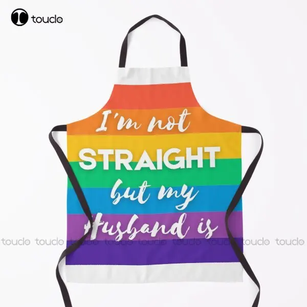

I'M Not Straight But My Husband Is Apron Chef Aprons For Women Men Unisex Adult Garden Kitchen Household Cleaning Custom Apron