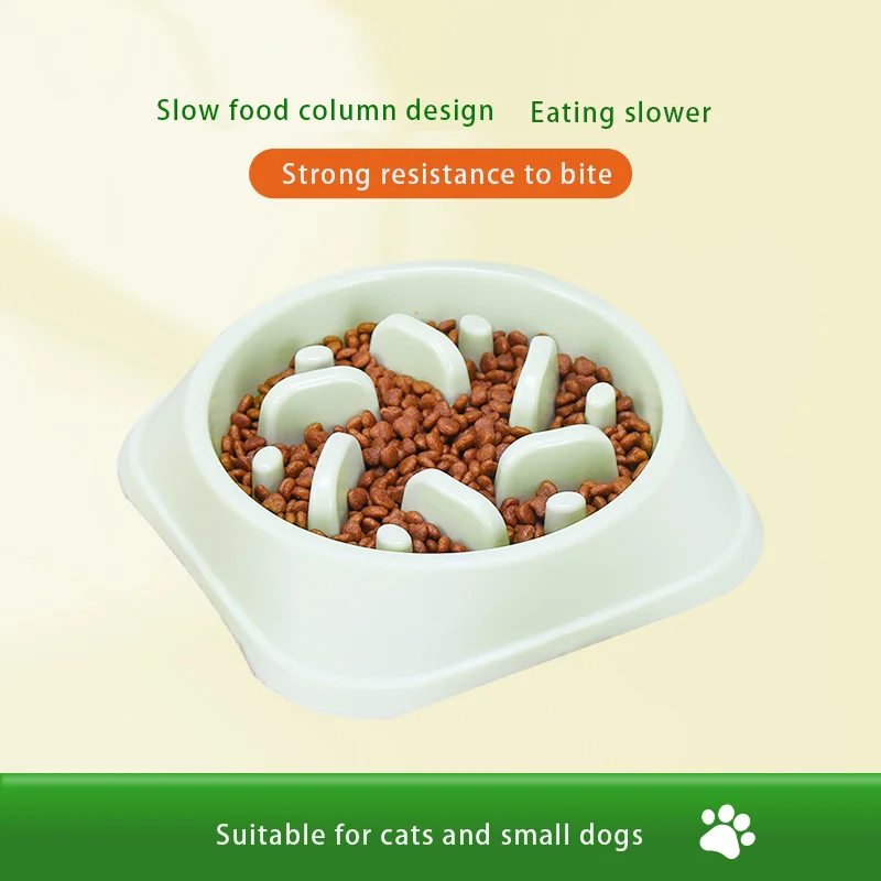 

New Cats Eat Slow Food Bowl Pet Container Food Water Feeder For Small Medium Cat Dog Colorful Anti-slip Cat Bowl Pet Supplies