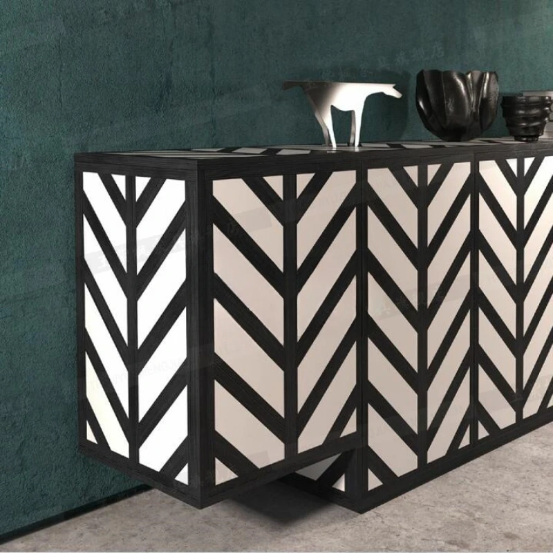 

Простой дизайн: контрастный ТВ-шкаф черного и белого цветов, креативный напольный шкаф в стиле пост-модерн, набор сервантов