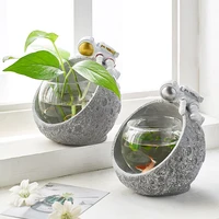 creative korean glass plant flower vase decoration home astronaut resin diver ornaments vases hydroponics office desktop decor