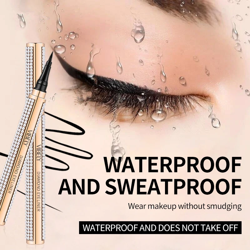 

Smooth Black Eyeliner Pen Super Waterproof Ink 24h Long Lasting Easy To Use Smudge-proof Girls Eye Liner Makeup Cosmetics Tools