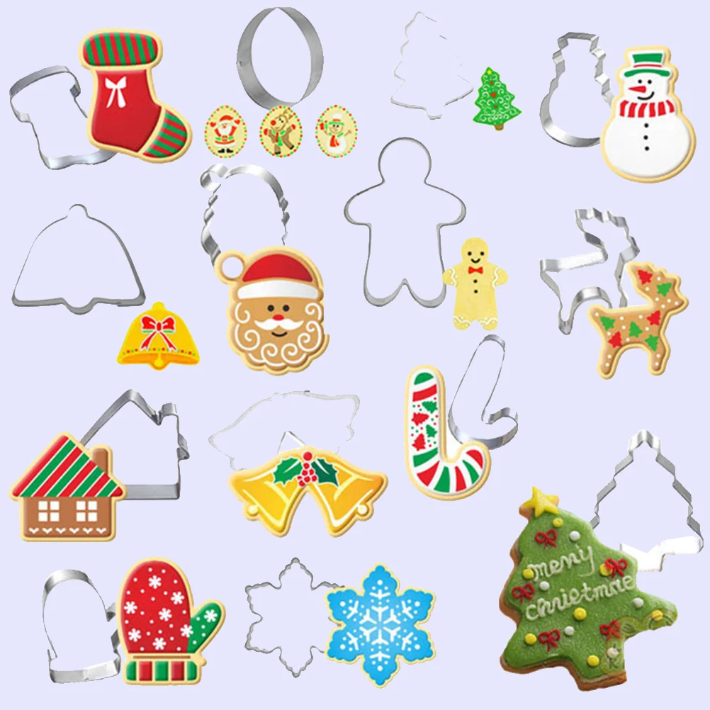 

Cookie Christmas Biscuit Baking Molds Party Dough Cake Snowflake Decoration Set Mini Candy Supplies Tool Stainless Fondant