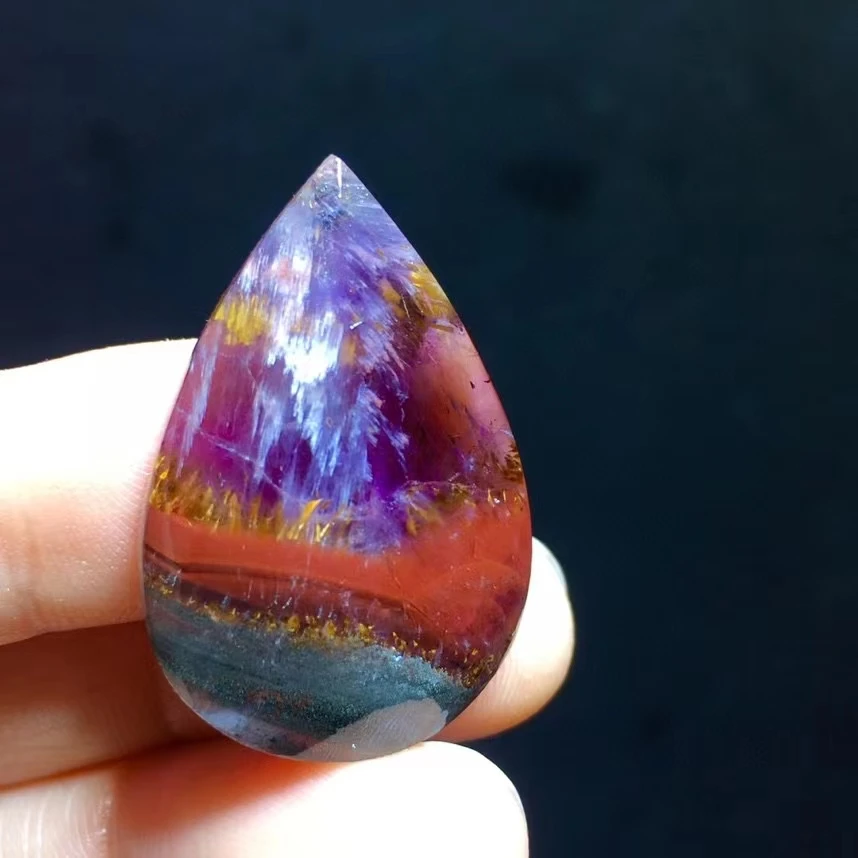 

Natural Cacoxenite Red Auralite 23 Water Drop Pendant 32.6/21.8mm Gold Rutilated Canada Women Men Necklace Jewelry AAAAA