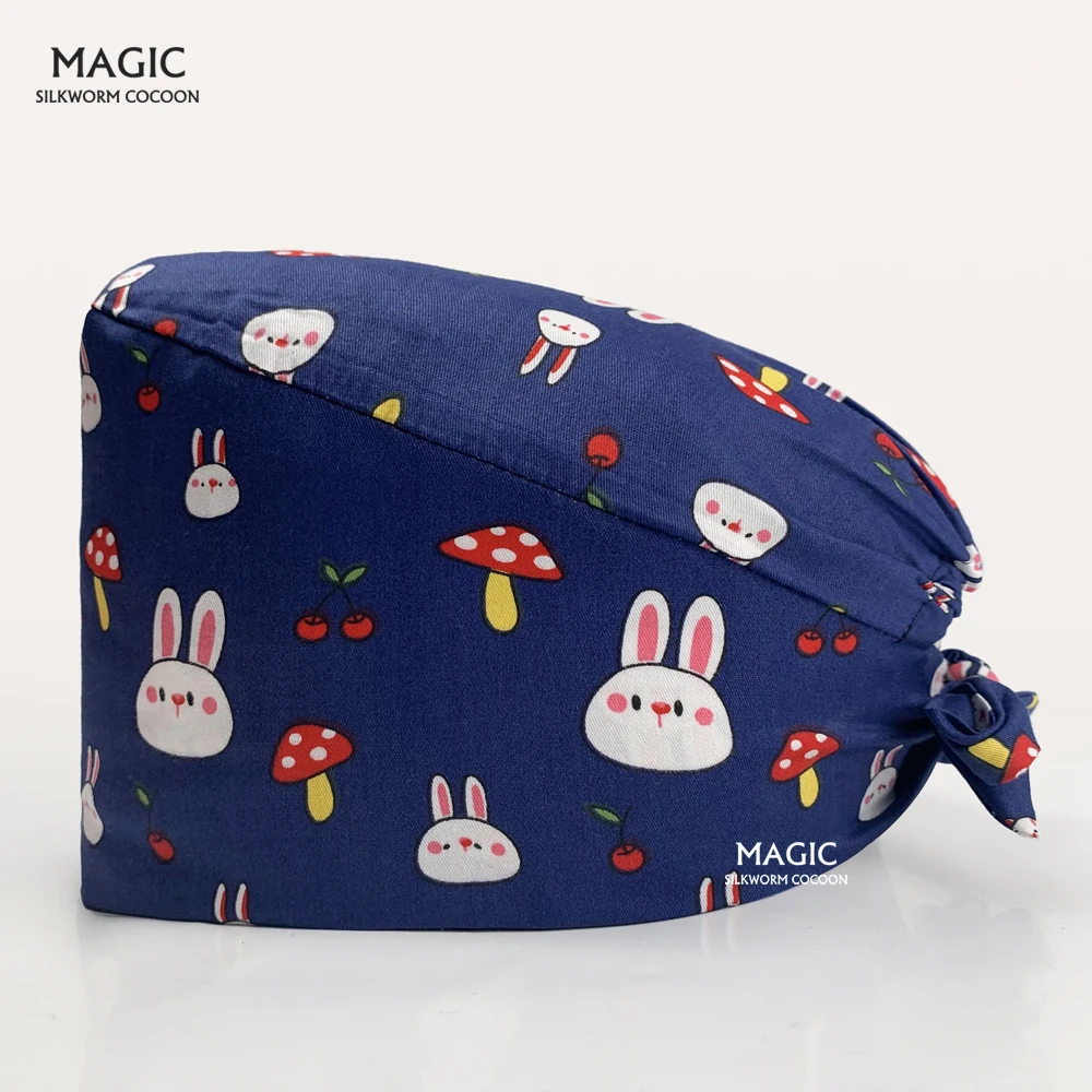 

Breathable Dentist Scrub Hat Lab Dustproof Work Hat Printing Hospital Medical Cap Pet Clinic Cap Doctor Nurse Scrub Surgical Hat