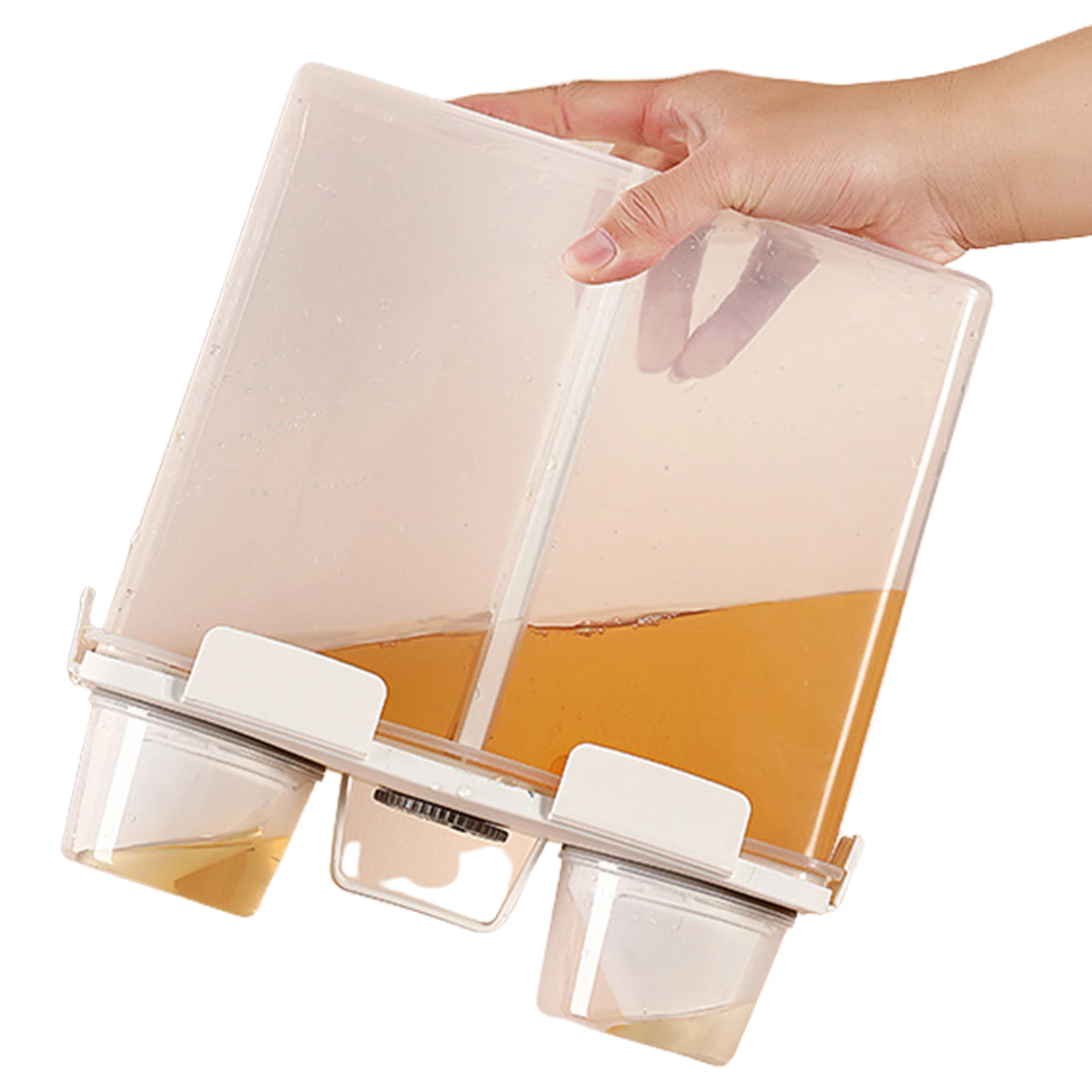 

Контейнер для риса, прозрачный контейнер для риса, контейнер для хранения рисовых зерен 4 л, большой емкости, прозрачный герметичный дозатор...