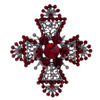 cindy xiang rhinestone cross brooches for women gothic style hollow out pin vintage jewelry party accessories 2 colors choose