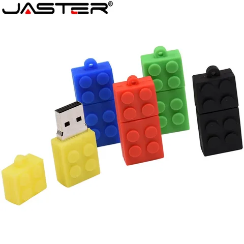 JASTER Toy Brick Флэш-накопитель USB 64 ГБ Силикагель Строительный блок Флешка Подарок 32 ГБ 16 ГБ Ручка-накопитель Реальная емкость USB-накопитель Cle