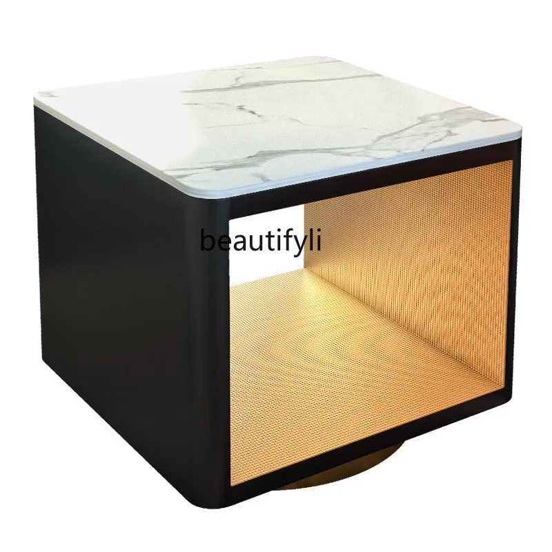 

yj Italian Light Luxury Side Table Modern Minimalist Sofa Corner Table Nordic Marble Bedside Table Small Coffee Table