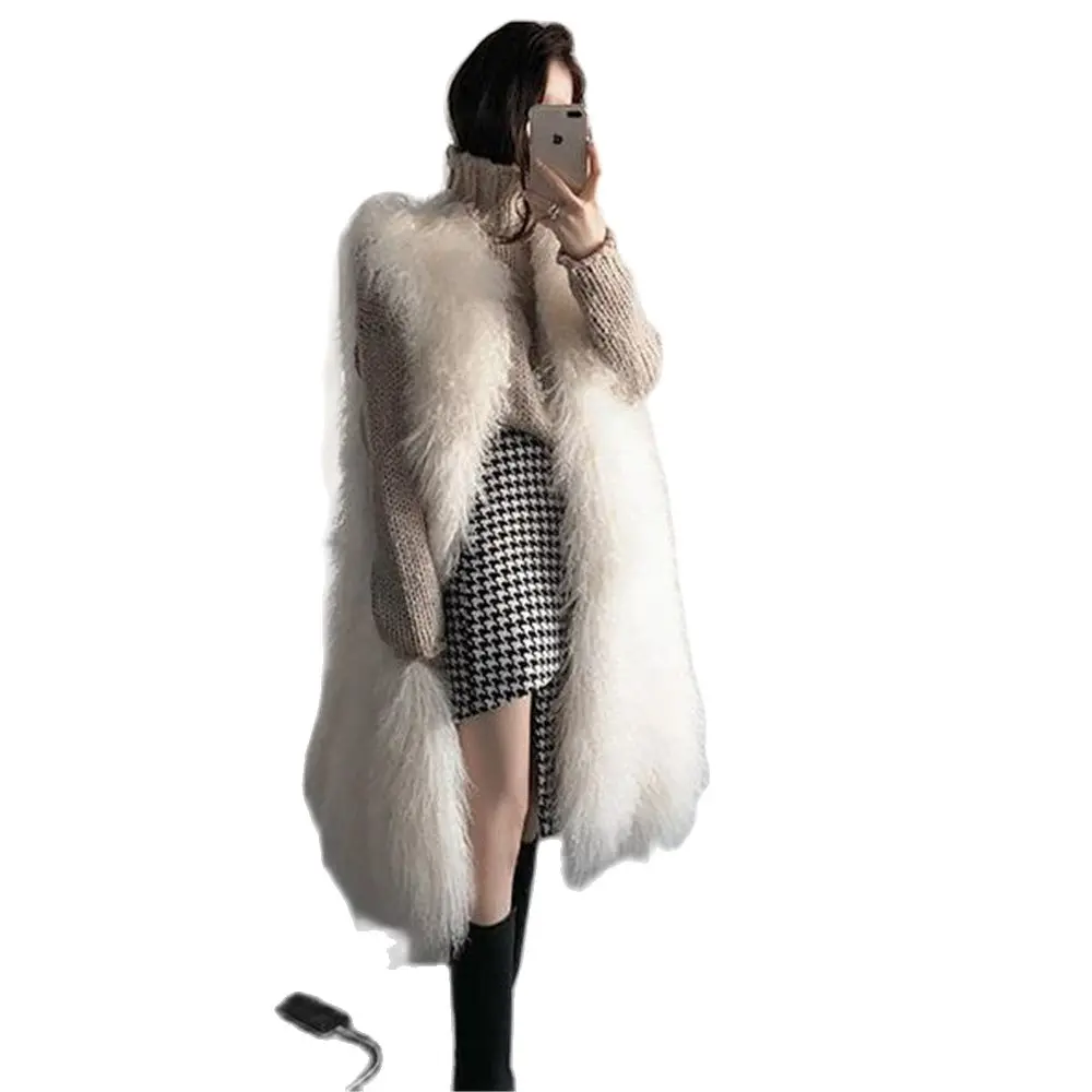 

High quality Fur Vest coat Luxury Faux Fox Warm Women Coat Vests Winter Fashion furs Women's Coats Jacket Gilet Veste S-4XL