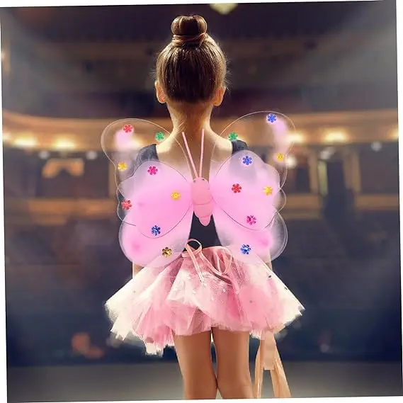 Сказочное платье принцессы яркий костюм с бабочкой крылом палочкой и повязкой на