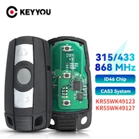 keyyou for bmw car remote key 315mhz 433 868mhz for bmw 1357 series cas3 x5 x6 z4 car keyless control id46 pcf7953 chip