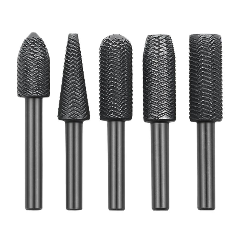 

5Pcs Rotary Rasp File Burr Drill Rotary Rasp Burr Electric Grinder Set 1/4"