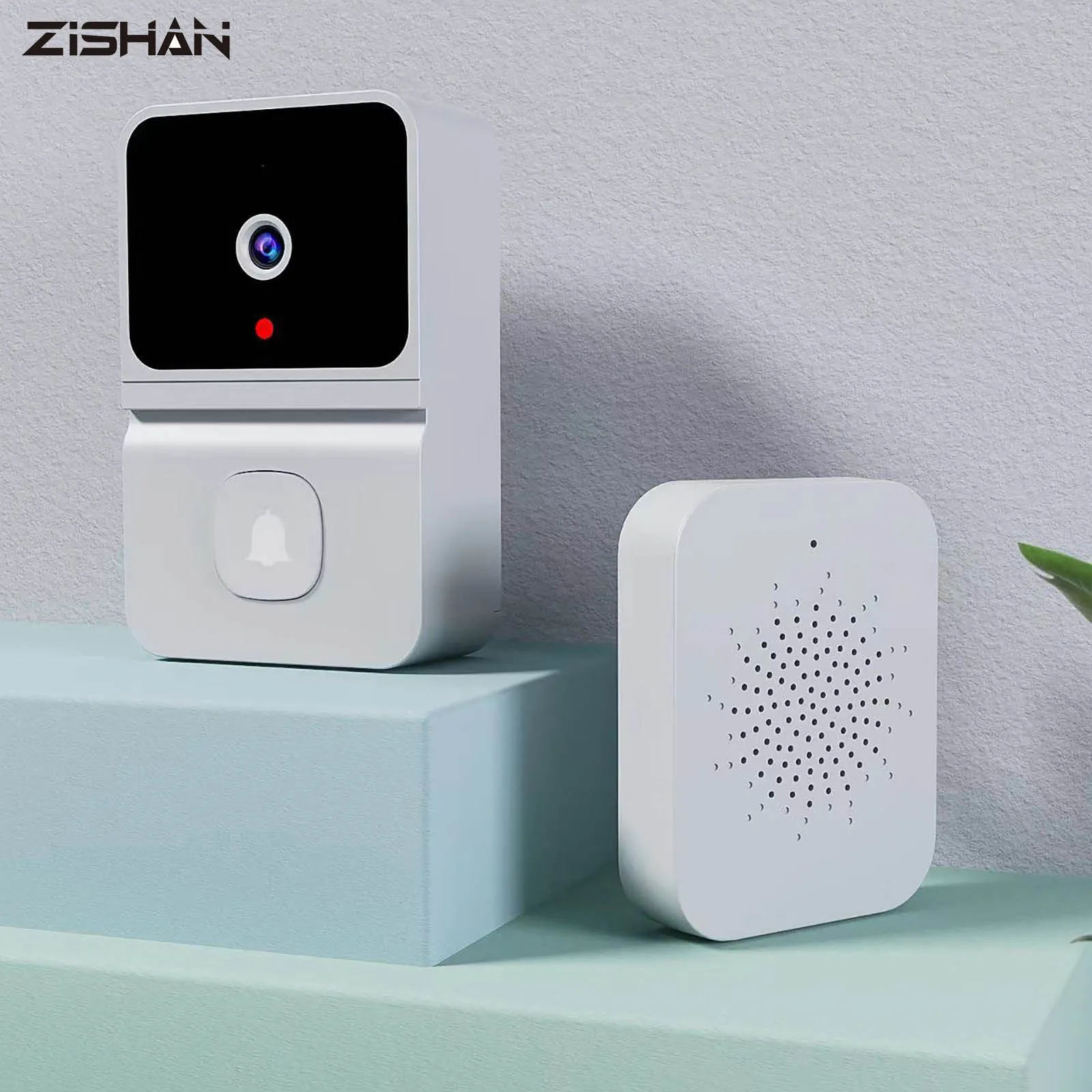 

Умный беспроводной Видеозвонок ZIShan, цифровой визуальный домофон с Wi-Fi, дверной звонок, водонепроницаемая электронная камера видеонаблюден...
