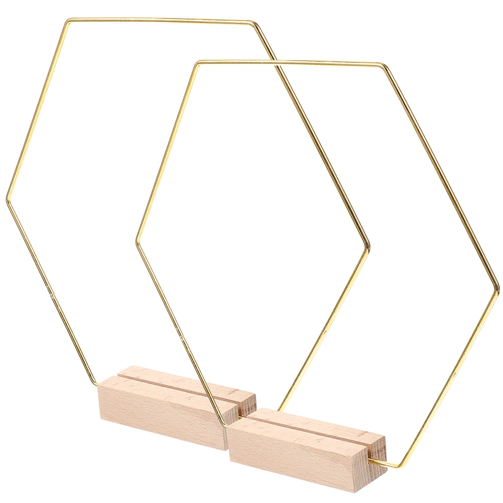 

Hoop Metal Wreath Rings Hexagonal Centerpiece Ring Floral Wedding Table Hoops Macrame Stand Decor Base Craft Flower Garland Gold