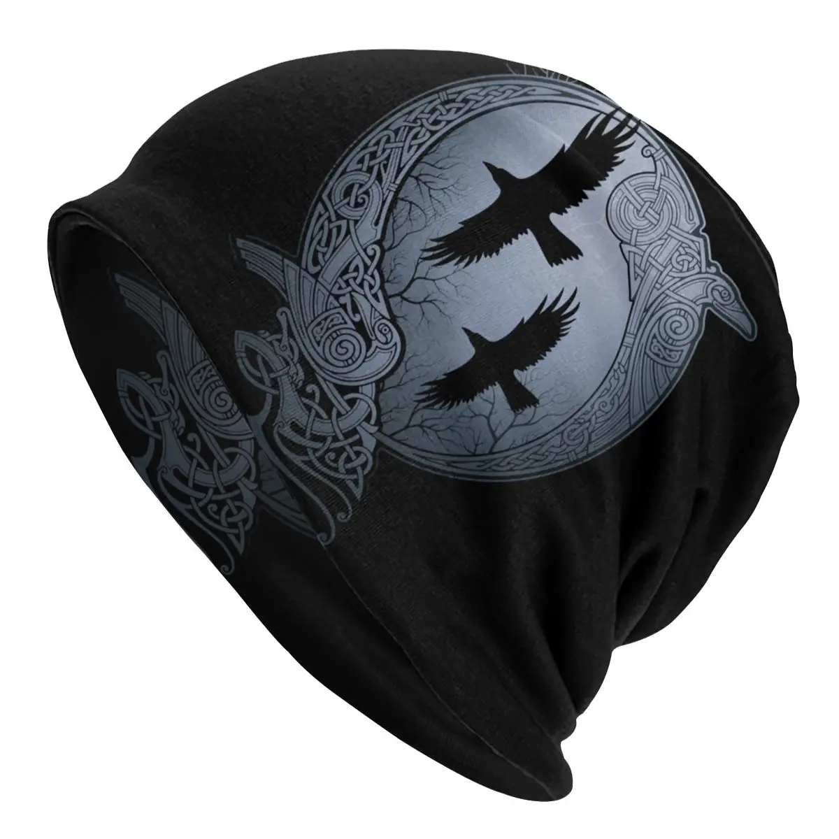 Odin Ravens Bonnet Hats Femme Knitted Hat For Women Men Winter Warm Viking Norse Huginn and Muninn Skullies Beanies Caps 1