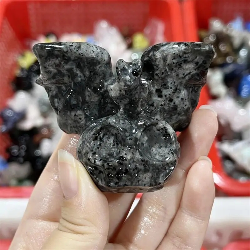 Натуральный камень киви тыква летучая мышь Череп резьба восстанавливающие