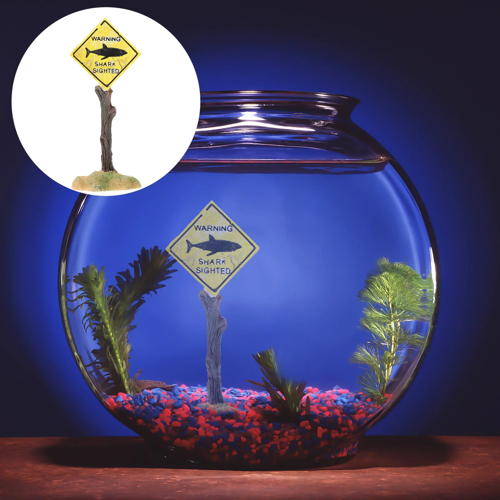 

Aquariumshark Tank Signs Sign Decor Caution Warning Landscaping Ornament Board Landscape Ornaments Pond Hiding Micro Hideout