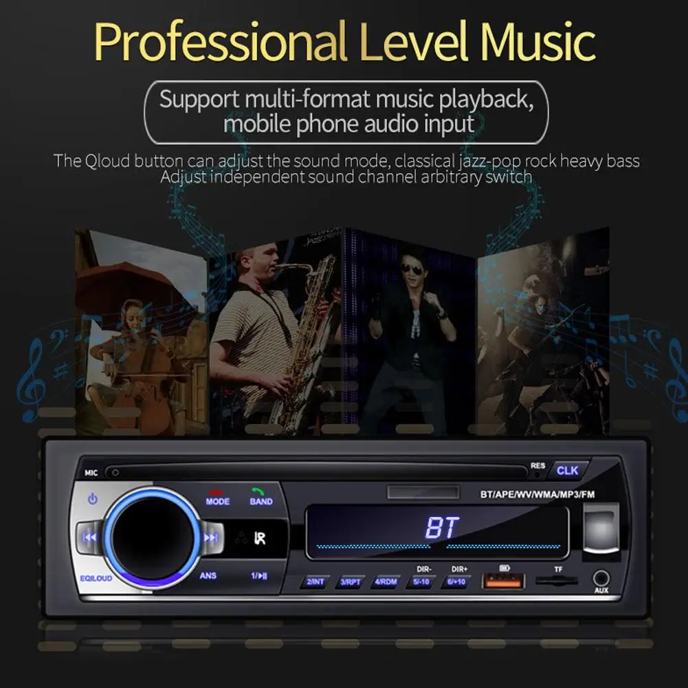 

Car Bluetooth-compatible Radio Aux-in Mp3 Player Fm Usb Auto Stereo Audio With Backlight Lcd Display Dropshipping