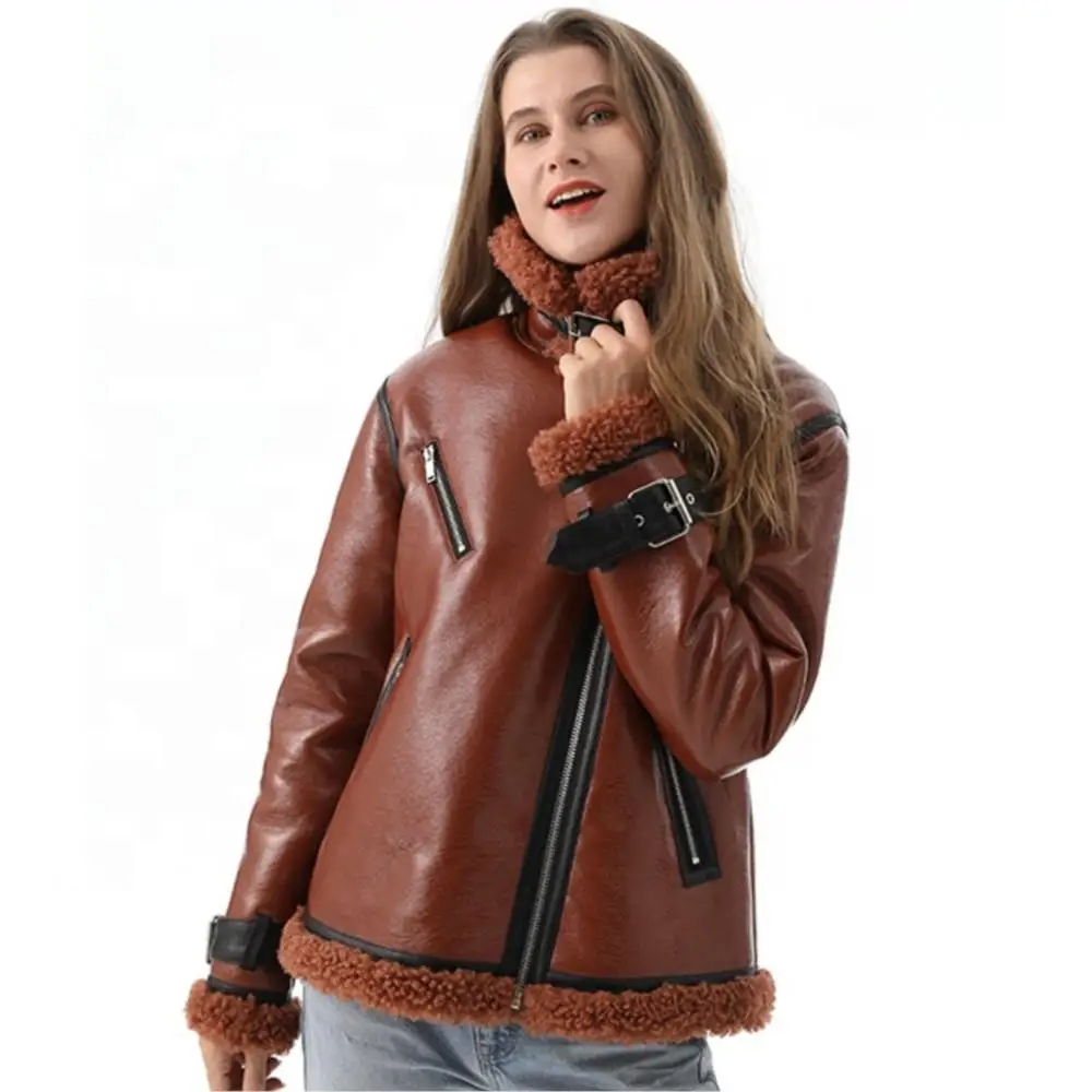 Women Winter Warm Fox Fur Coat Fashion Designer Fleece Real Fur Coat Zipper Cuff Lapel Bondage Elegant Jackets Plus Size