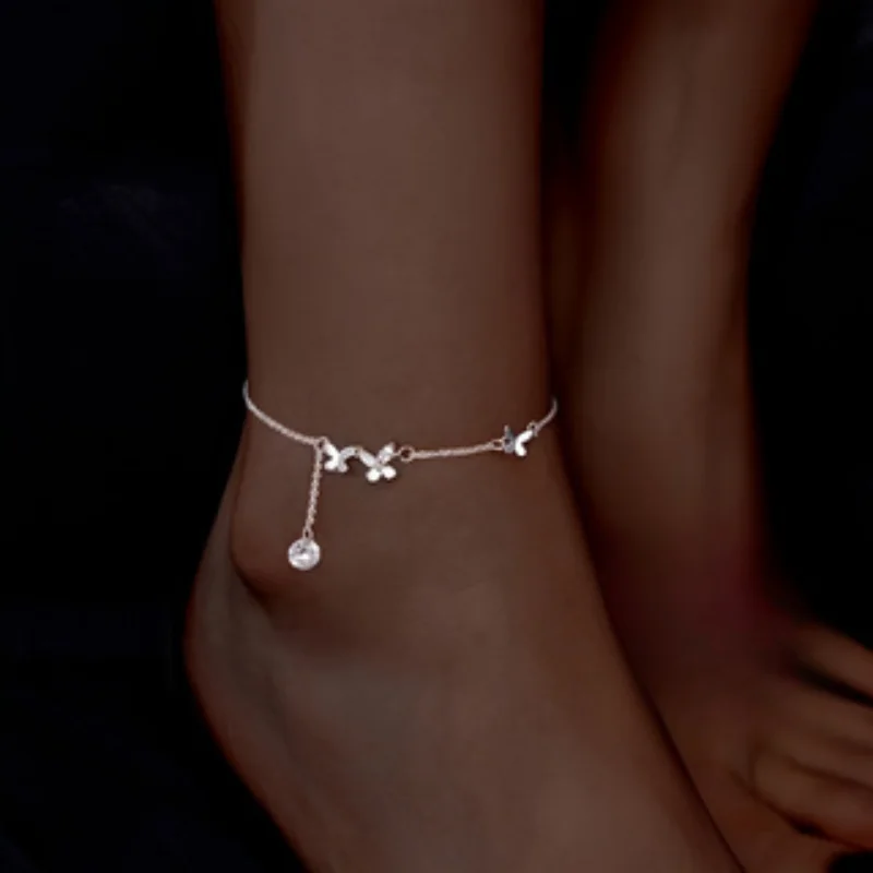 Новинка 2024 модная цепочка с подвеской-бабочкой анклет Женский