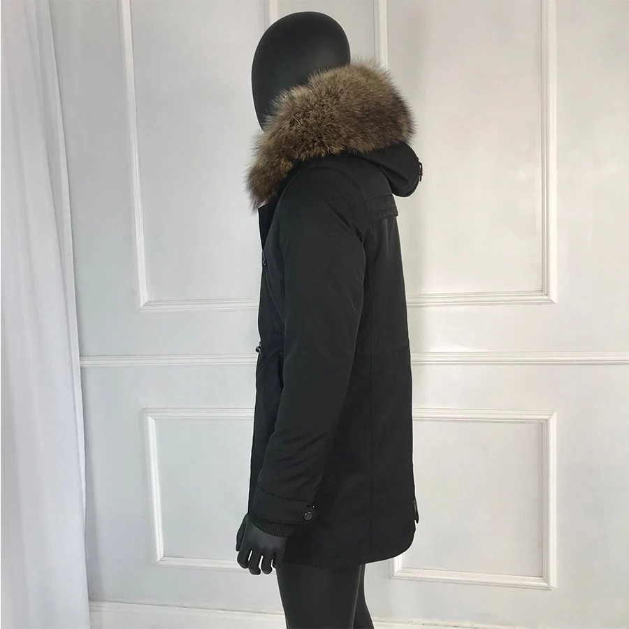 Rabbit Fur Coat For Man 2022 Hot Style Winter Warm Fashion Real Fur Parkas Raccoon Fur Lining  Raccoon Fur Collar Men's Parka
