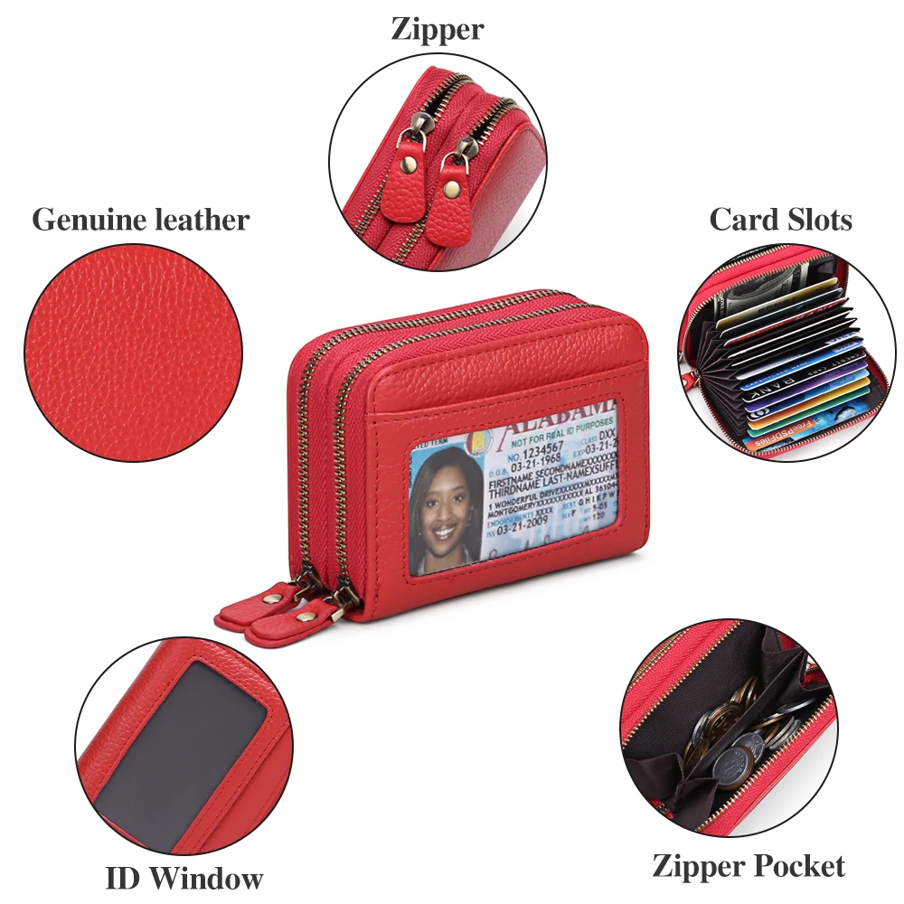 Simple Women Genuine Leather Purses Female Wallets Lady Small Coin Pocket Rfid Card Holder Mini Money Bag Portable Clutch