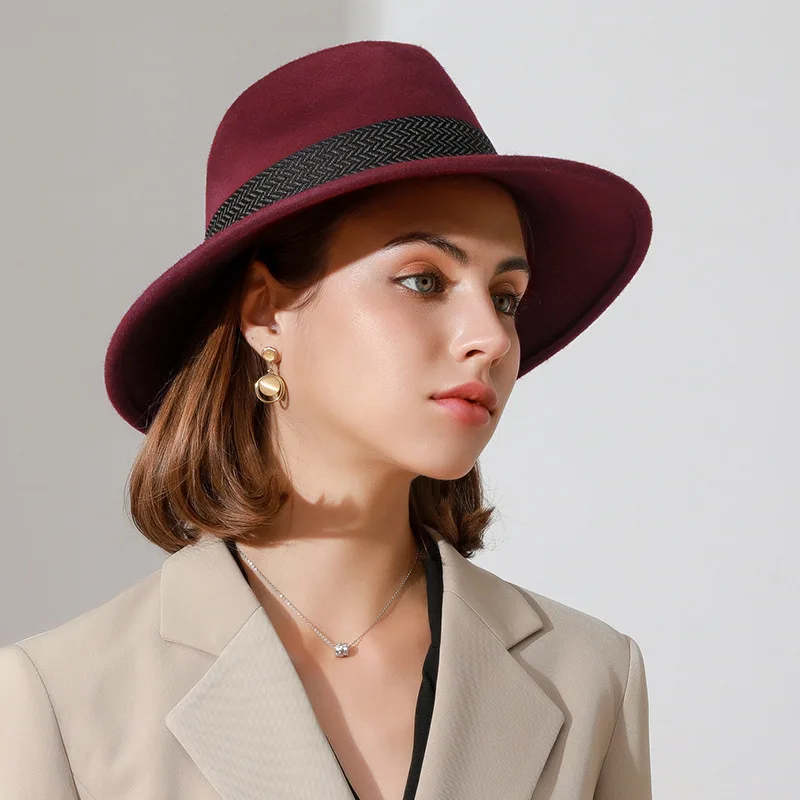 

Europe And The United States Wool Hat Cone Flat Neutral Wind Along The Jazz Cap Hat Hat Chun Xia Female Undertakes To Fashion El