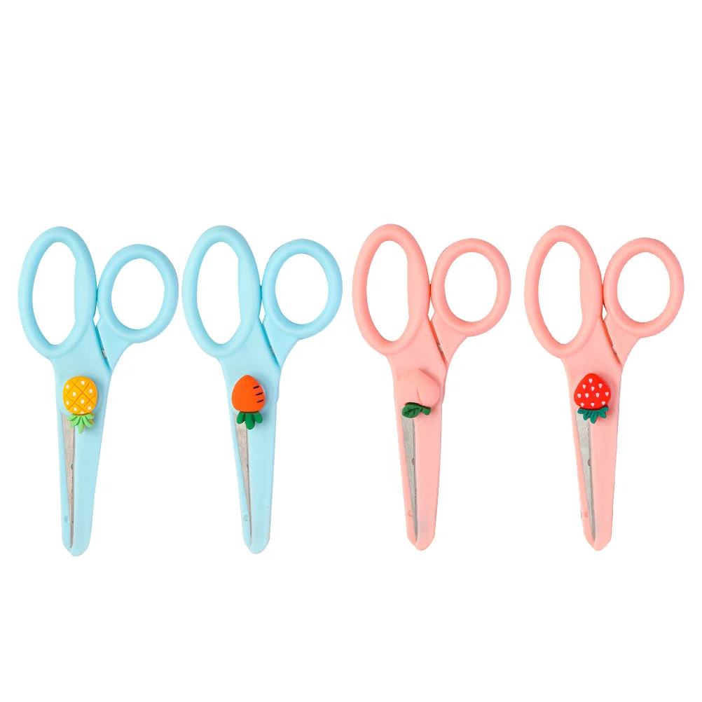 

4pcs School Student Scissors Portable Craft Scissors Adorable DIY Scissors