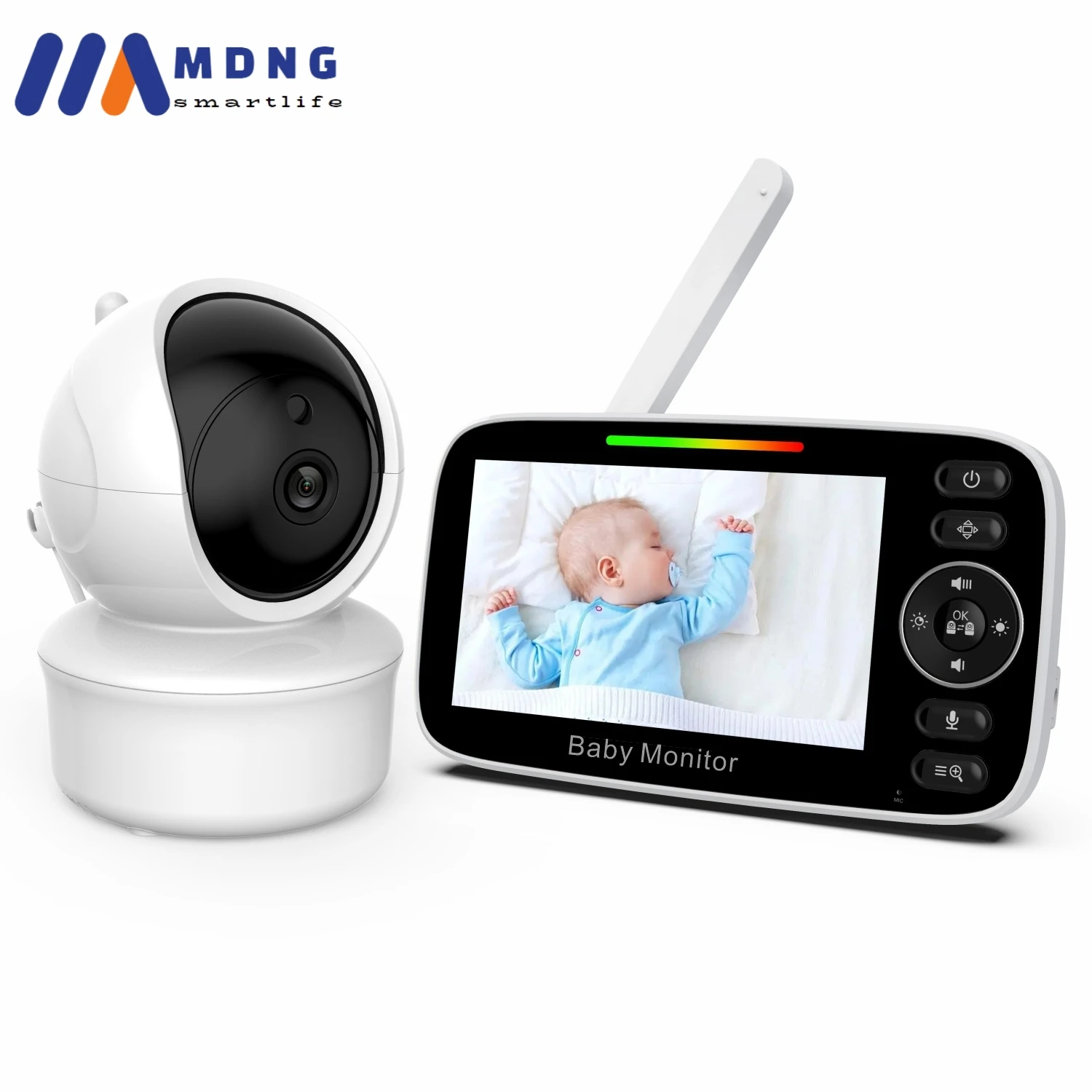 

2023 New 4.3Inch Electronic Baby Watcher with Two PTZ Cameras Night Vision Bebe Video Nanny Babyphone Protable Monitor