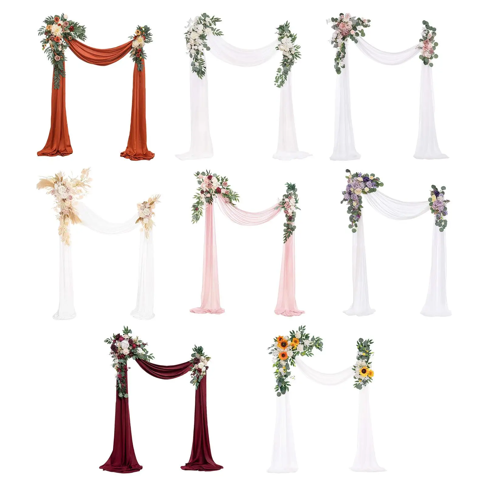 

Artificial Wedding Arch Flowers Kit, Silk Flowers Wedding Arch Rose Wreath for Backdrop