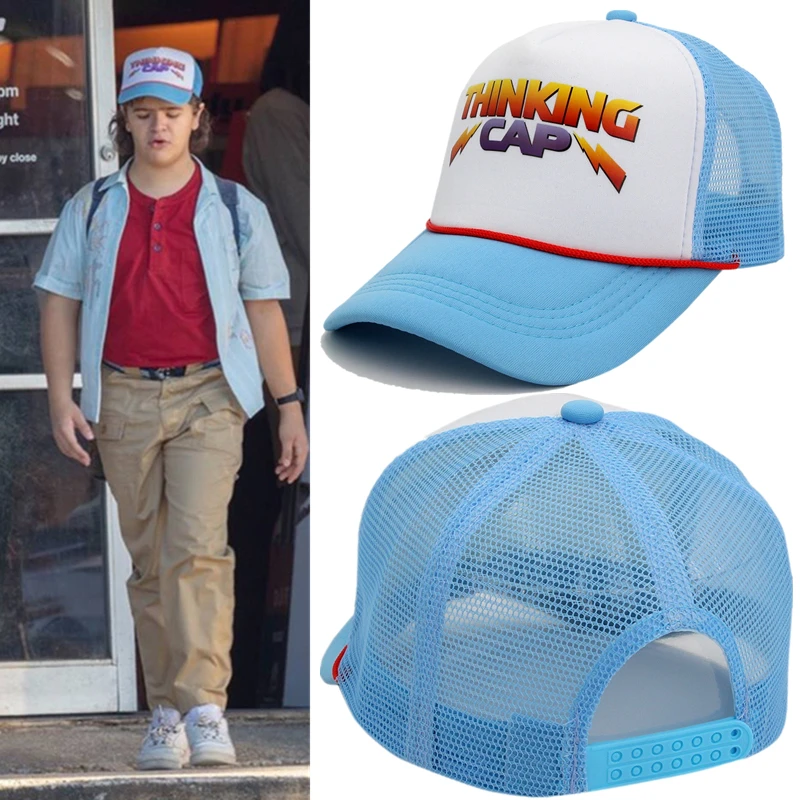 

Movie Stranger Things Season 4 Cosplay Costume Montauk Dustin Boy Hat Thinking CAP Baseball Cap Trucker Hats Unisex Adjustable