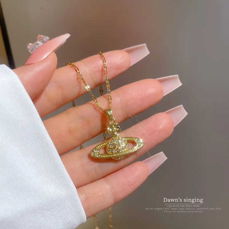 

[Titanium Steel] Micro Set Light Luxury Zircon Heavy Industry Fine Micro Set Necklace Fashion Trend Clavicle Chain Manufacturers