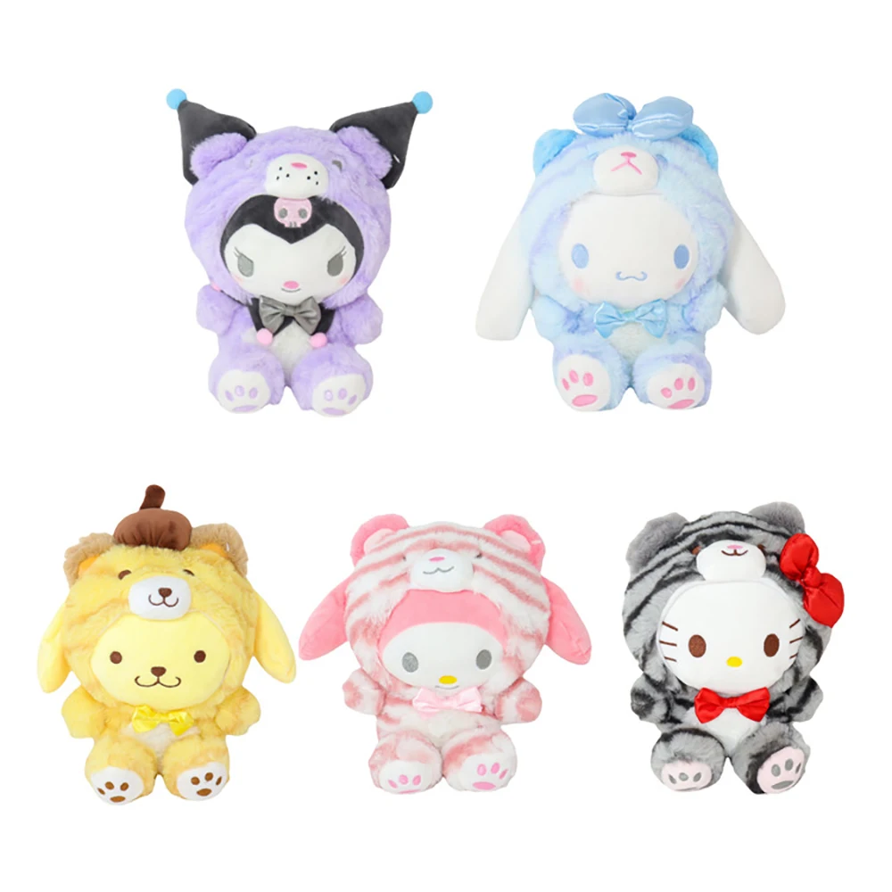 

20cm Sanrio Cinnamoroll Hello KT Cat Plush Dolls Kawaii My Melody Kuromi Purin Keychain Anime Cartoon Plushie Doll DecorToy Gift