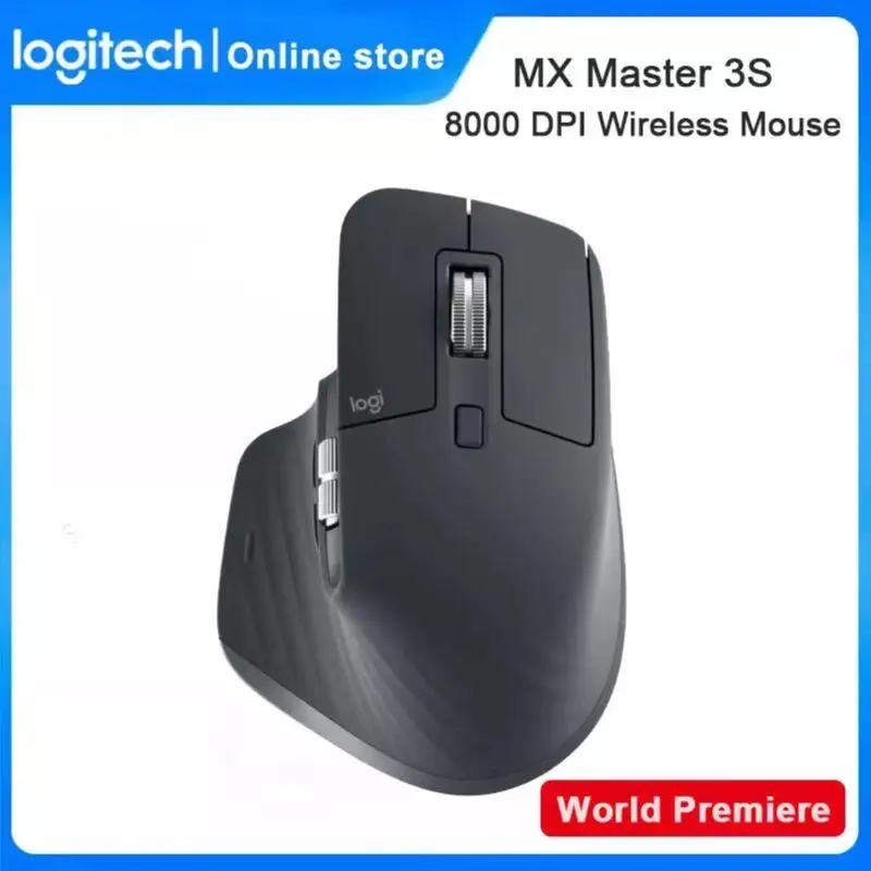 World Premiere Logitech MX Master 3S Office Wireless Mouse 8000DPI Sensor 2.4GHz Bluetooth Mice MagSpeed Magnetic Roller