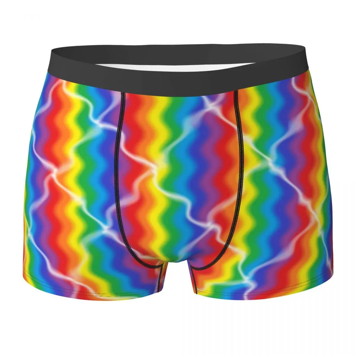

Треснувшее Радужное нижнее белье, разноцветные мужские боксеры в абстрактную полоску, Короткие эластичные шорты-боксеры, высококачественн...