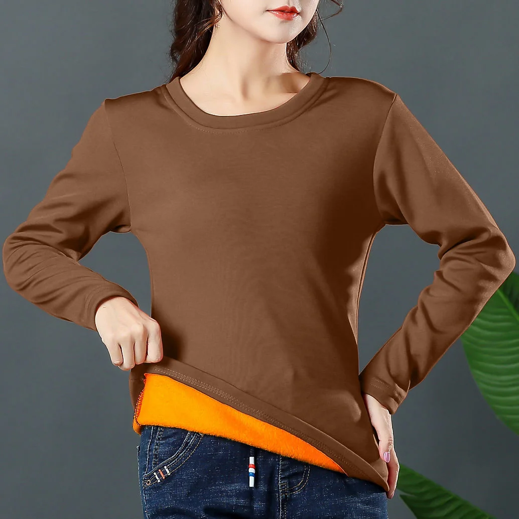 

Женская Теплая Бархатная кофта с длинным рукавом и круглым вырезом