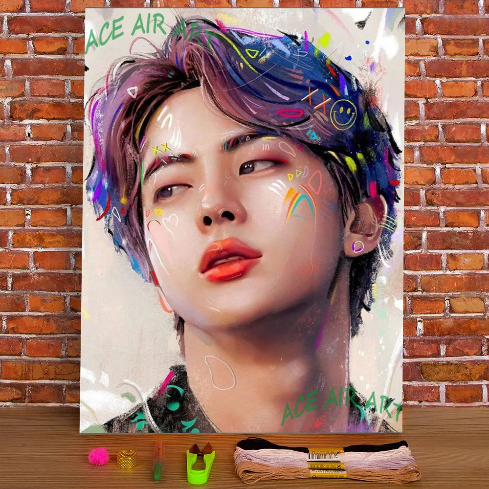 

Idol Korean Pop Hipster Pre-Printed 11CT Cross Stitch Full Kit Embroidery DMC Threads Hobby Handicraft Knitting Stamped