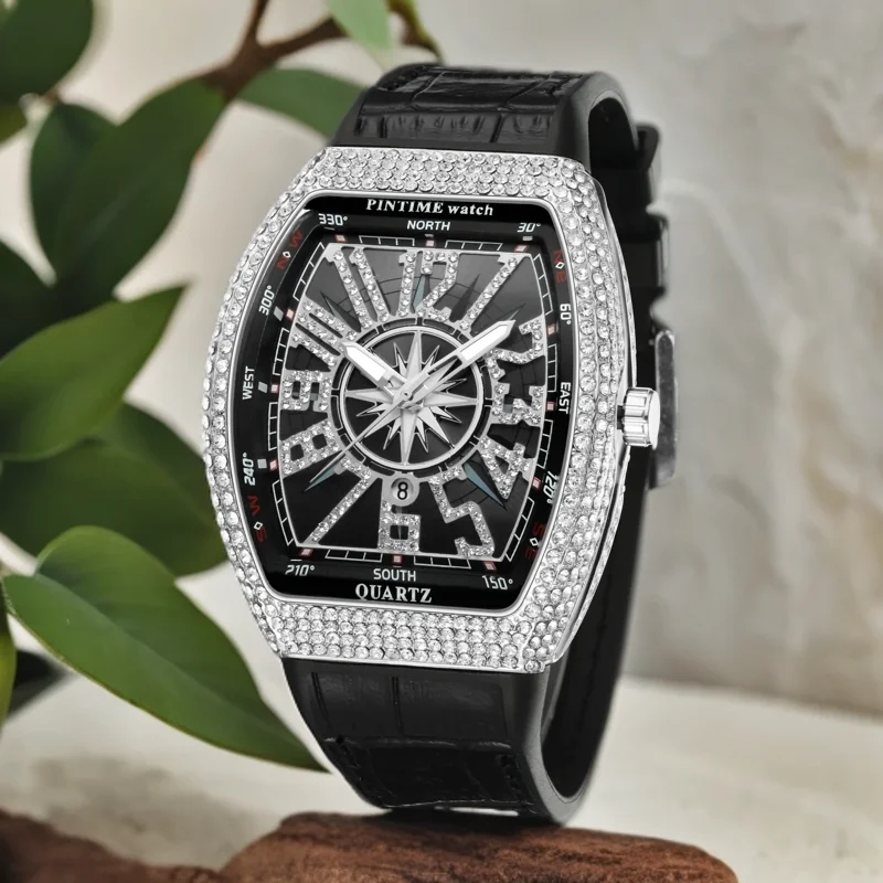 Часы высшего качества роскошные квадратные винтажные часы с инкрустацией